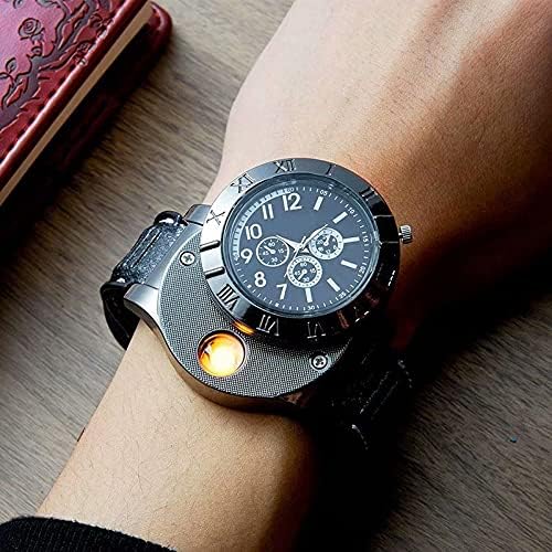 🔥 USB Rechargeable Military Lighter Watch for Men